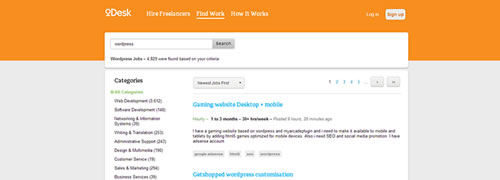 Trabajos WordPress en oDesk
