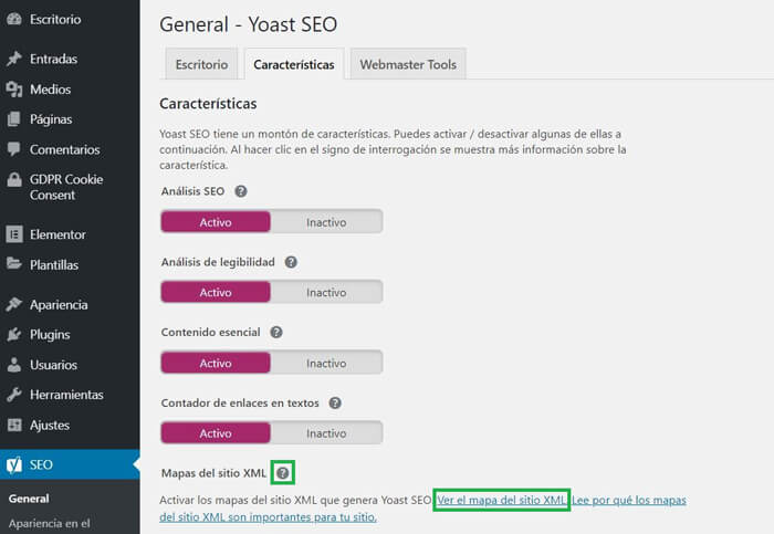 Hacer un sitemap con Yoast