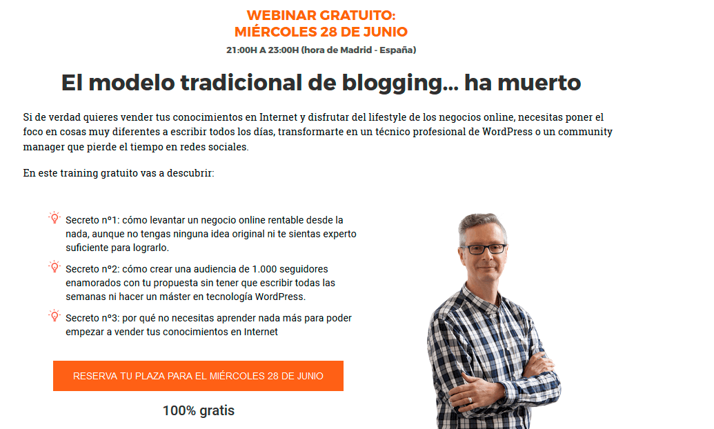pantallazo squeeze page funnel EB