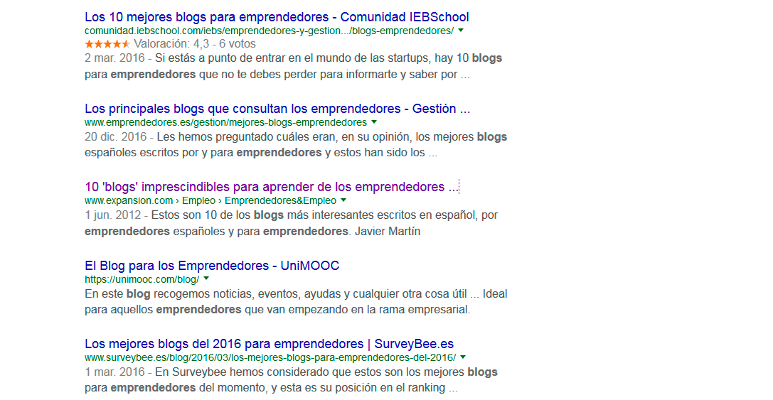 Busqueda de blogs referentes en Google para guestposting